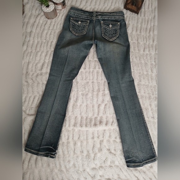 Source Unknown Blue Flare Wide Leg Jeans - Picture 2 of 3